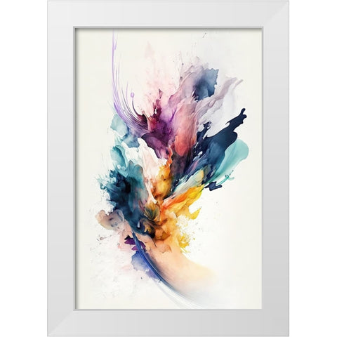 Whispers of Color White Modern Wood Framed Art Print by Mauro
