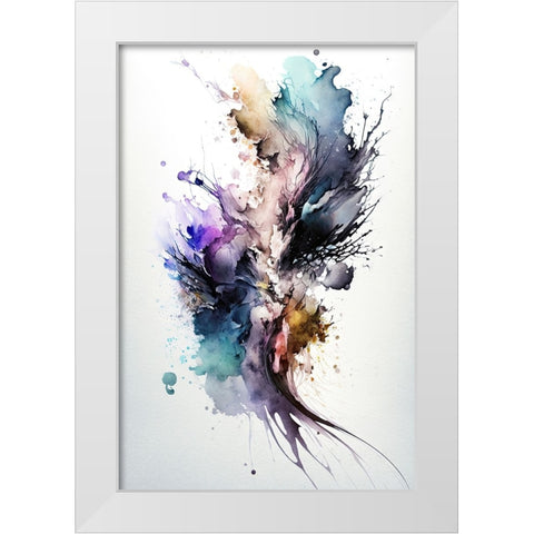 Chromatic Symphony White Modern Wood Framed Art Print by Mauro