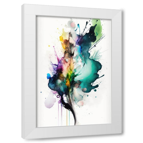 Fluid Abstraction White Modern Wood Framed Art Print by Mauro