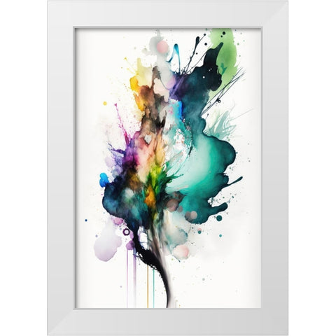 Fluid Abstraction White Modern Wood Framed Art Print by Mauro