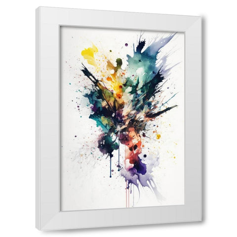 Color Explosion White Modern Wood Framed Art Print by Mauro