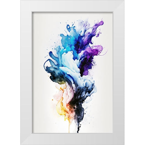 Whispers of Smoke White Modern Wood Framed Art Print by Mauro