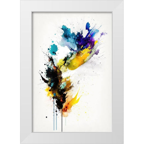Amorphous Encounter White Modern Wood Framed Art Print by Mauro