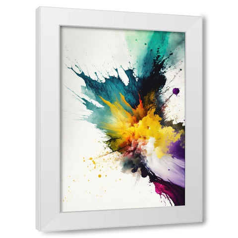 Chromatic Chaos White Modern Wood Framed Art Print by Mauro