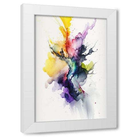 Chromatic Burst White Modern Wood Framed Art Print by Mauro