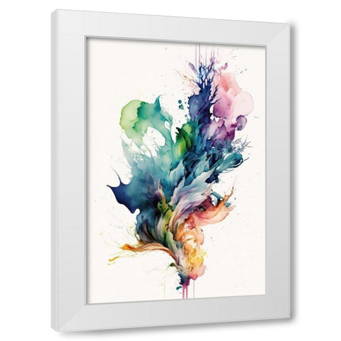 Leafy Whirlwind White Modern Wood Framed Art Print by Mauro