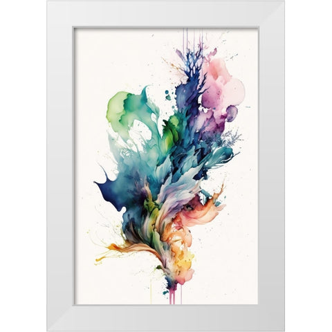 Leafy Whirlwind White Modern Wood Framed Art Print by Mauro