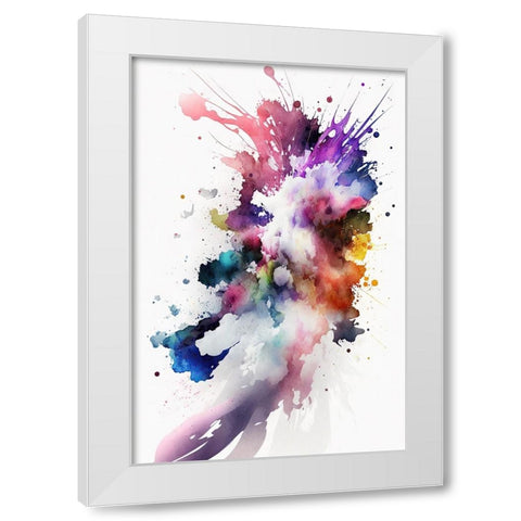 Radiant Explosion White Modern Wood Framed Art Print by Mauro