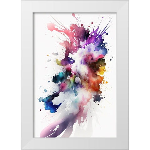 Radiant Explosion White Modern Wood Framed Art Print by Mauro