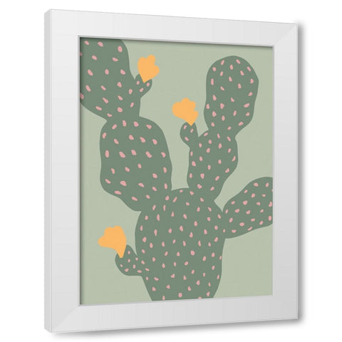 Cactus Green White Modern Wood Framed Art Print by Pictufy Studio