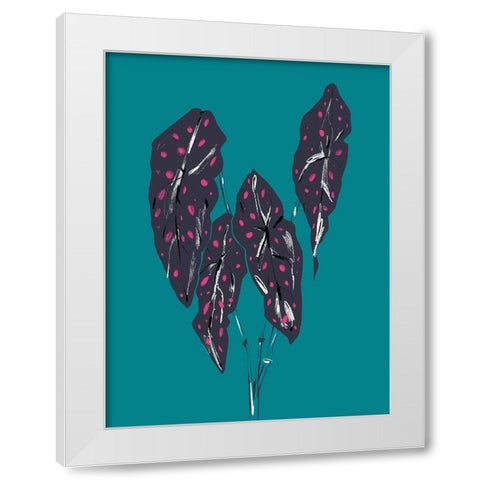 Begonia Maculata Dark White Modern Wood Framed Art Print by Gulina, Francesco