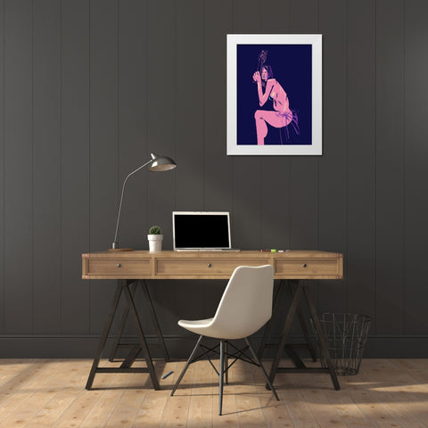 Witchs Stare White Modern Wood Framed Art Print by Gulina, Francesco