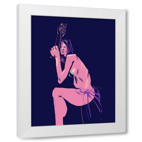 Witchs Stare White Modern Wood Framed Art Print by Gulina, Francesco