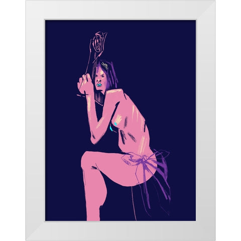 Witchs Stare White Modern Wood Framed Art Print by Gulina, Francesco