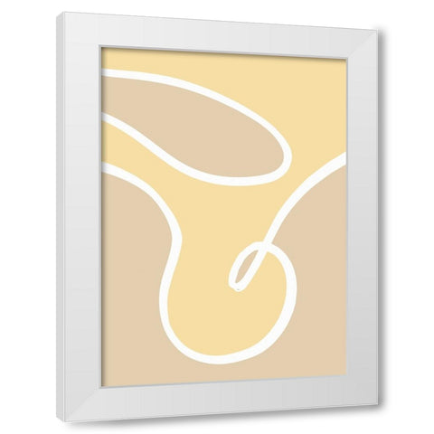 Shape 14 Yellow White Modern Wood Framed Art Print by Pictufy Studio