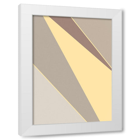 Abstract Shapes Yellow White Modern Wood Framed Art Print by Pictufy Studio