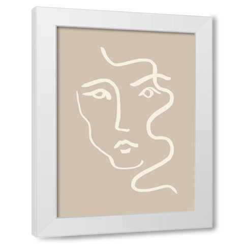 Portrait 04 Gray White Modern Wood Framed Art Print by Pictufy Studio