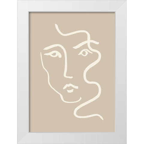 Portrait 04 Gray White Modern Wood Framed Art Print by Pictufy Studio