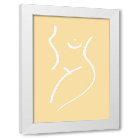 Nude Yellow White Modern Wood Framed Art Print by Pictufy Studio