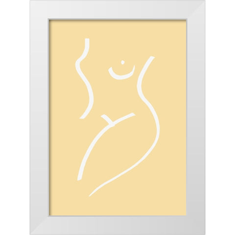 Nude Yellow White Modern Wood Framed Art Print by Pictufy Studio