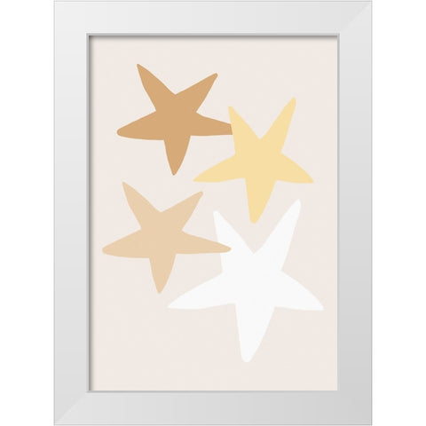 Stars Yellow White Modern Wood Framed Art Print by Pictufy Studio
