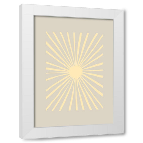 Sun Kissed White Modern Wood Framed Art Print by Pictufy Studio
