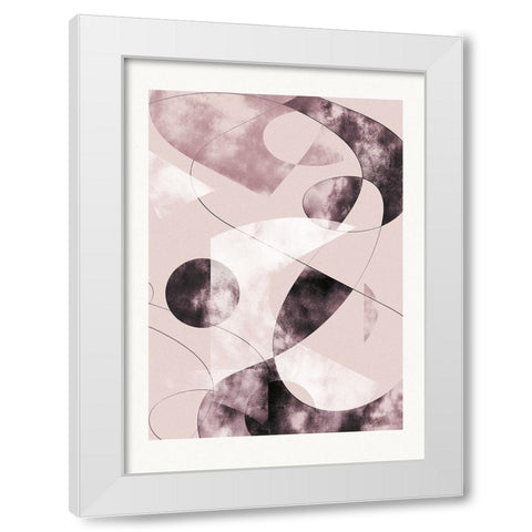 Shapes Shatters Red White Modern Wood Framed Art Print by Pictufy Studio II
