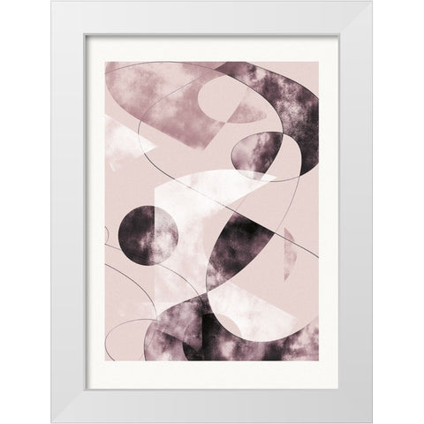 Shapes Shatters Red White Modern Wood Framed Art Print by Pictufy Studio II