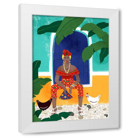 Femm au cigare White Modern Wood Framed Art Print by Tomljanovic, Maja