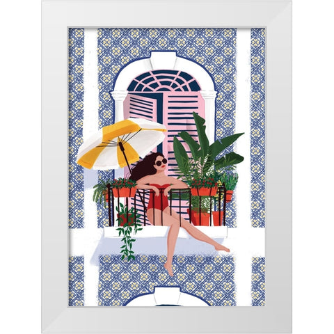 Catching the Sun White Modern Wood Framed Art Print by Tomljanovic, Maja