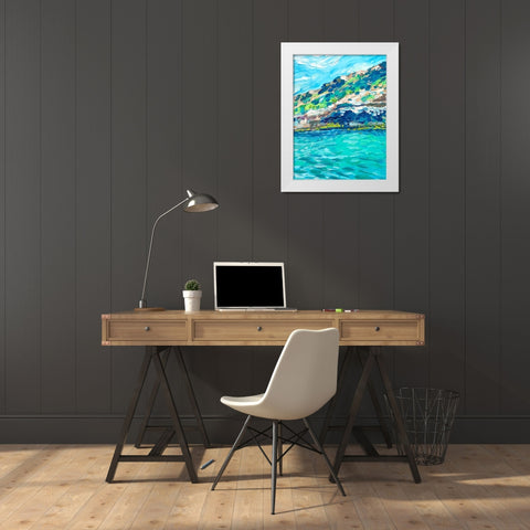 Palma White Modern Wood Framed Art Print by Key and Sea