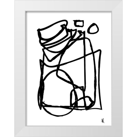 Cycling White Modern Wood Framed Art Print by Hobday, Dan
