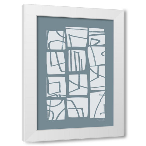 Shapes and Lines White Modern Wood Framed Art Print by Hobday, Dan