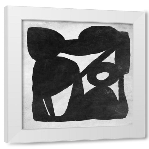 Abstract Melody No5 White Modern Wood Framed Art Print by Hobday, Dan