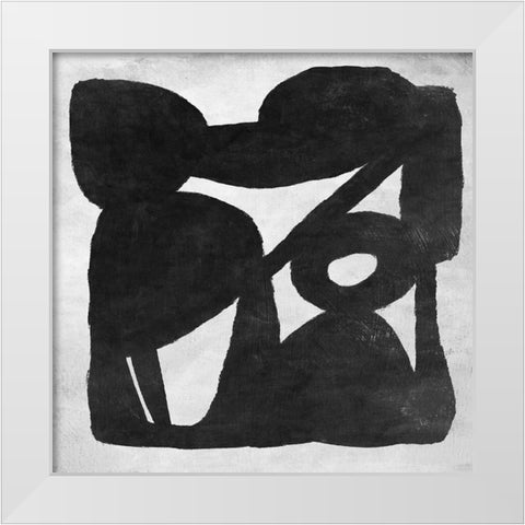 Abstract Melody No5 White Modern Wood Framed Art Print by Hobday, Dan