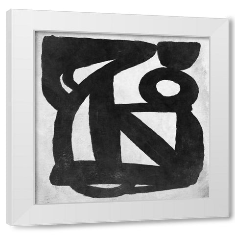 Abstract Melody No4 White Modern Wood Framed Art Print by Hobday, Dan