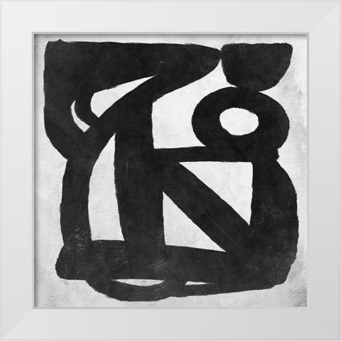 Abstract Melody No4 White Modern Wood Framed Art Print by Hobday, Dan