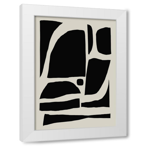 Pieces White Modern Wood Framed Art Print by Hobday, Dan