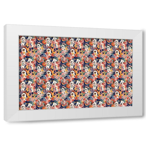 Pattern No 126 White Modern Wood Framed Art Print by Treechild
