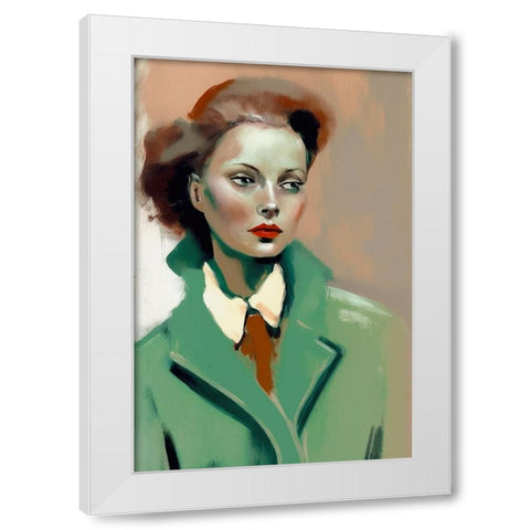 Agent Six White Modern Wood Framed Art Print by Treechild