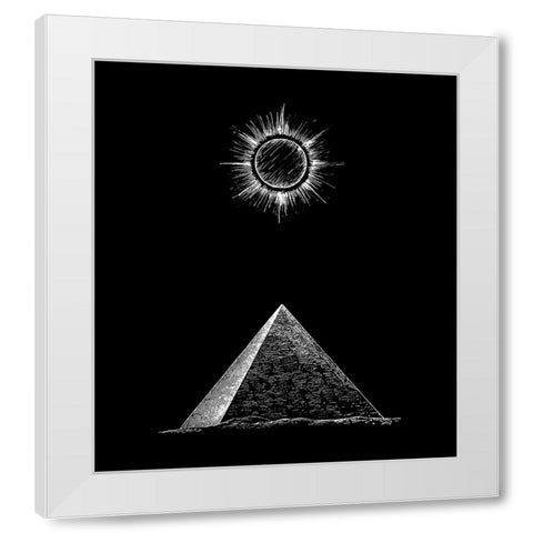 Kemit Pyramid White Modern Wood Framed Art Print by Abdel Aal, Hussein