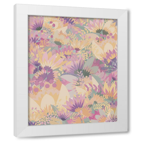 Scandi japandi flowers 1 White Modern Wood Framed Art Print by Manovski, Sarah