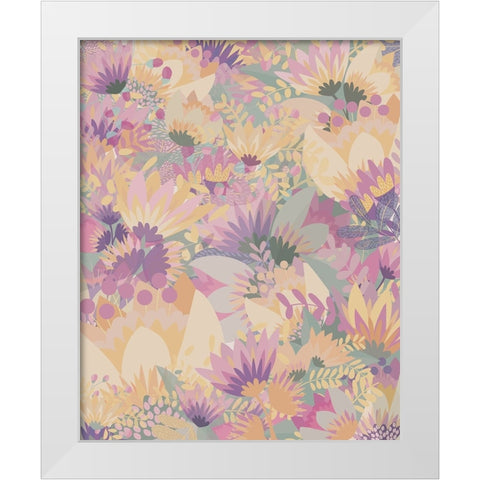 Scandi japandi flowers 1 White Modern Wood Framed Art Print by Manovski, Sarah