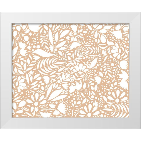 Scandi brown white pattern White Modern Wood Framed Art Print by Manovski, Sarah