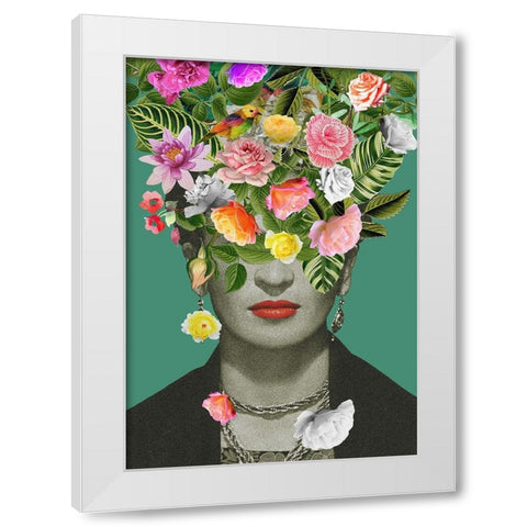 Floral Frida White Modern Wood Framed Art Print by Floral Studio, Frida