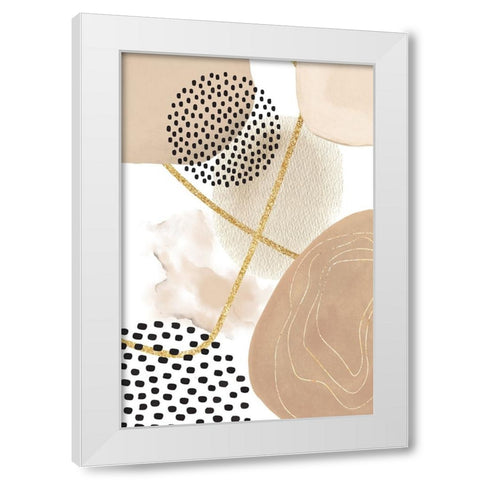 Jealous Beige-1 White Modern Wood Framed Art Print by Moss, Sally Ann