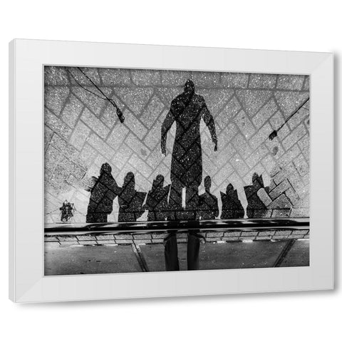 The Power Of The Song White Modern Wood Framed Art Print by Stefan, Jacek