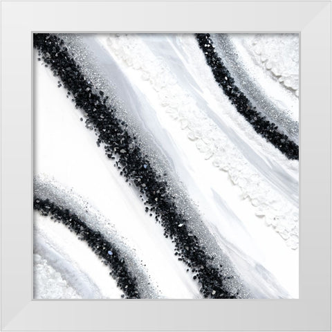 Black and White Geode White Modern Wood Framed Art Print by Storms, Alyson