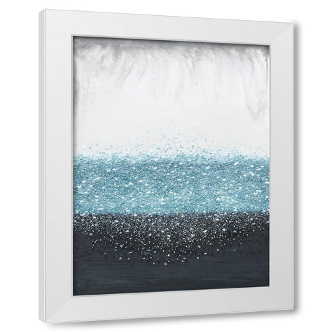 Crystal Rain Blue White Modern Wood Framed Art Print by Storms, Alyson