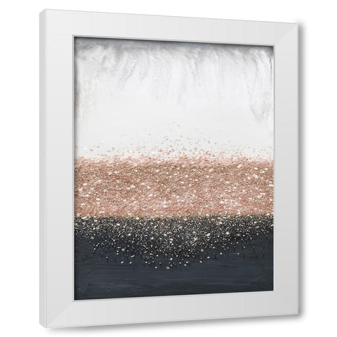 Crystal Rain Dusty Rose White Modern Wood Framed Art Print by Storms, Alyson